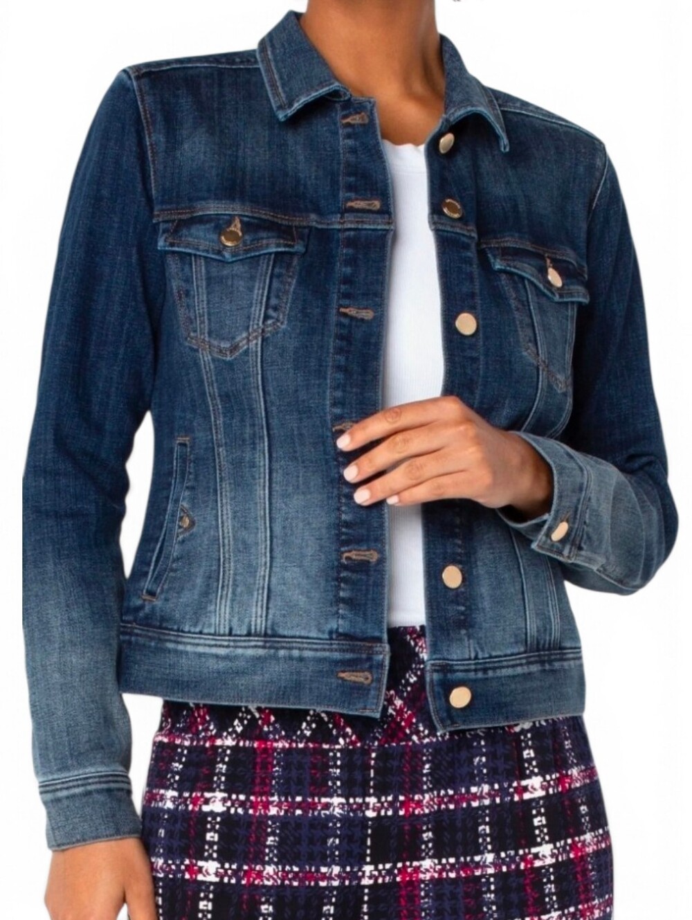 Liverpool Classic Powerflex Jean Jacket Womens Stretch Denim Casual Classic, XXL